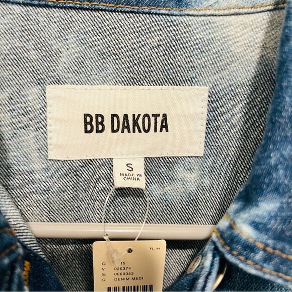 Anthropologie BB Dakota Kane Acid Wash Denim Jacket Women's Size Small NWT - Picture 5 of 13